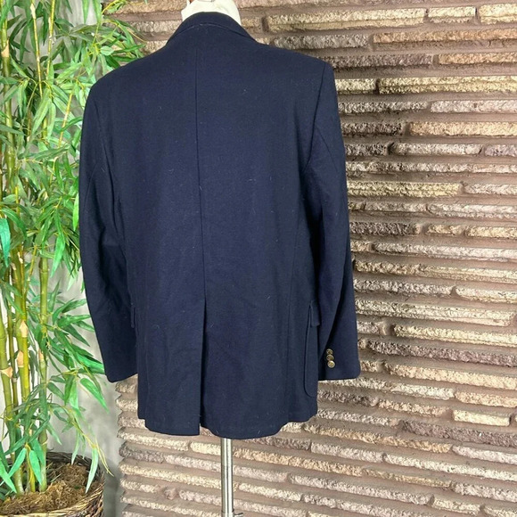 J. G. Hook Men's Vintage Navy Blue Wool Blazer Gold Buttons 44 R - Picture 7 of 9